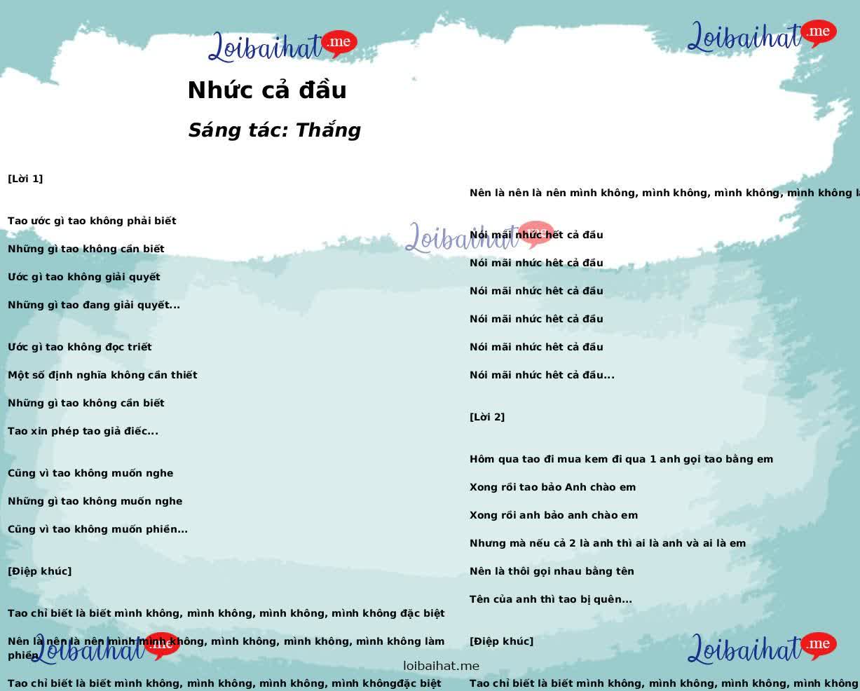 Nhức cả đầu
