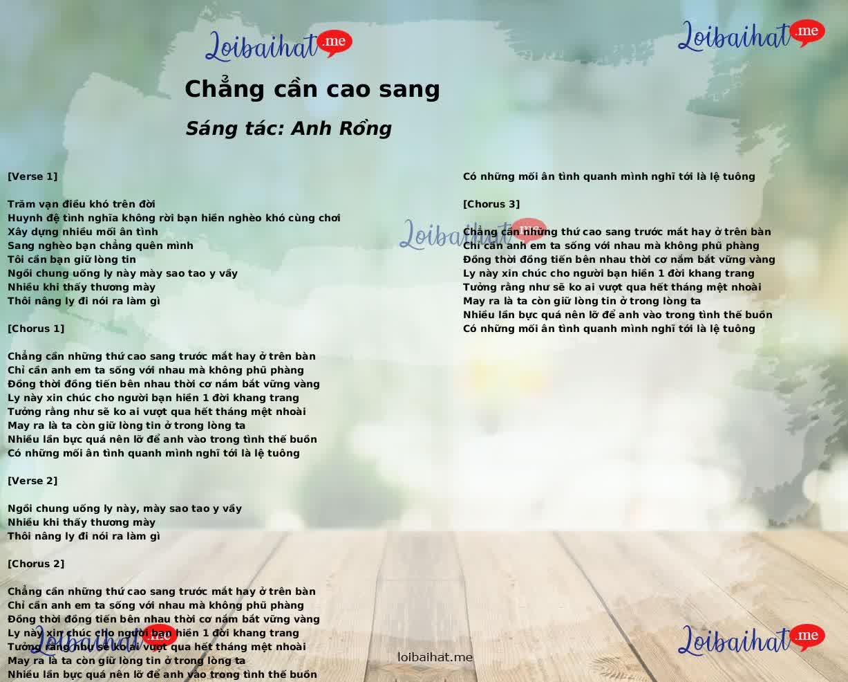 Chẳng cần cao sang