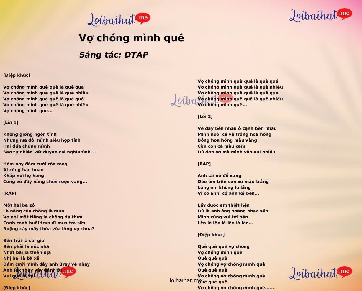 Vợ chồng mình quê