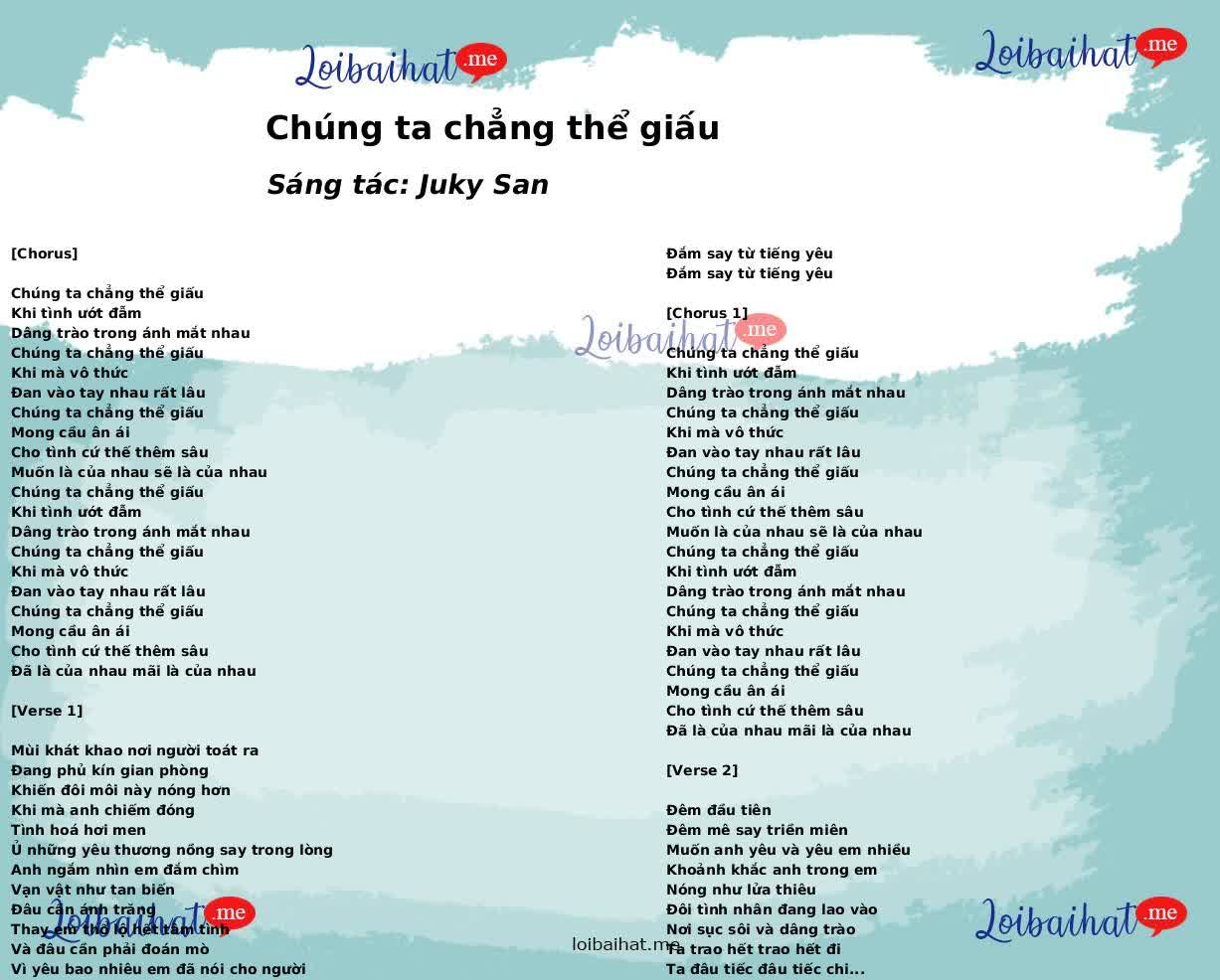 Chúng ta chẳng thể giấu