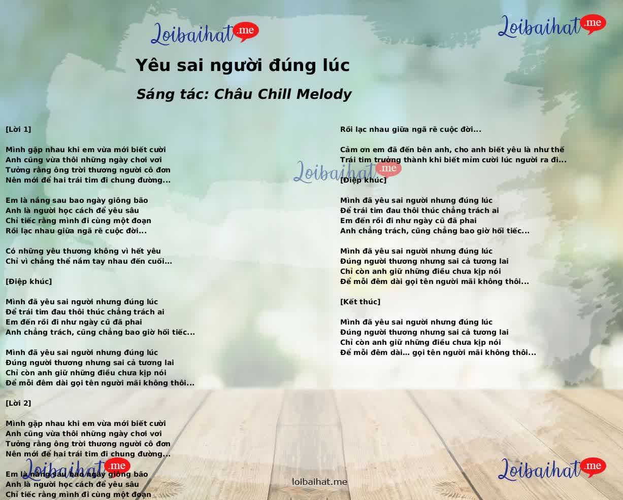 Yêu sai người đúng lúc