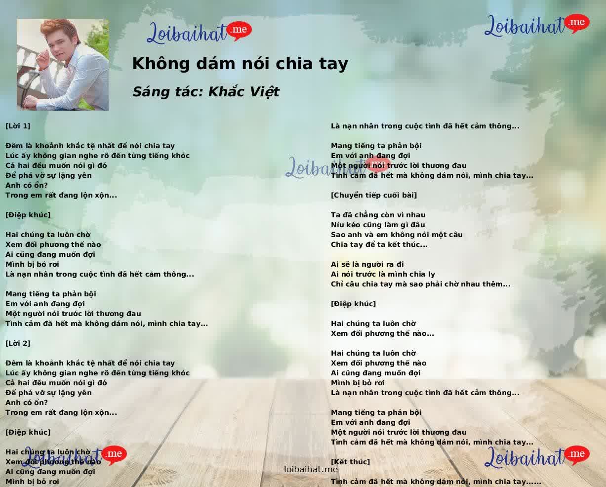 Không dám nói chia tay
