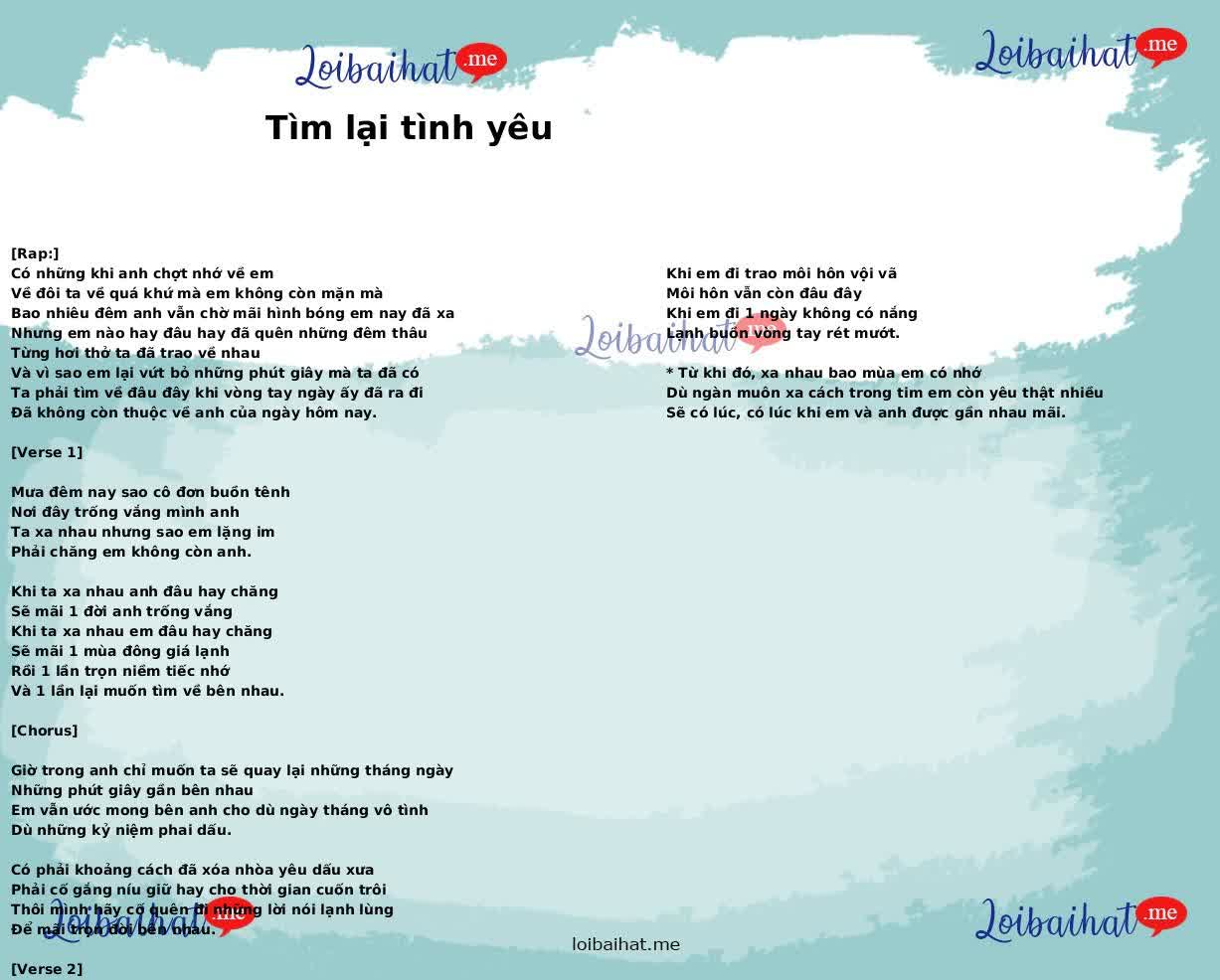 Tìm lại tình yêu