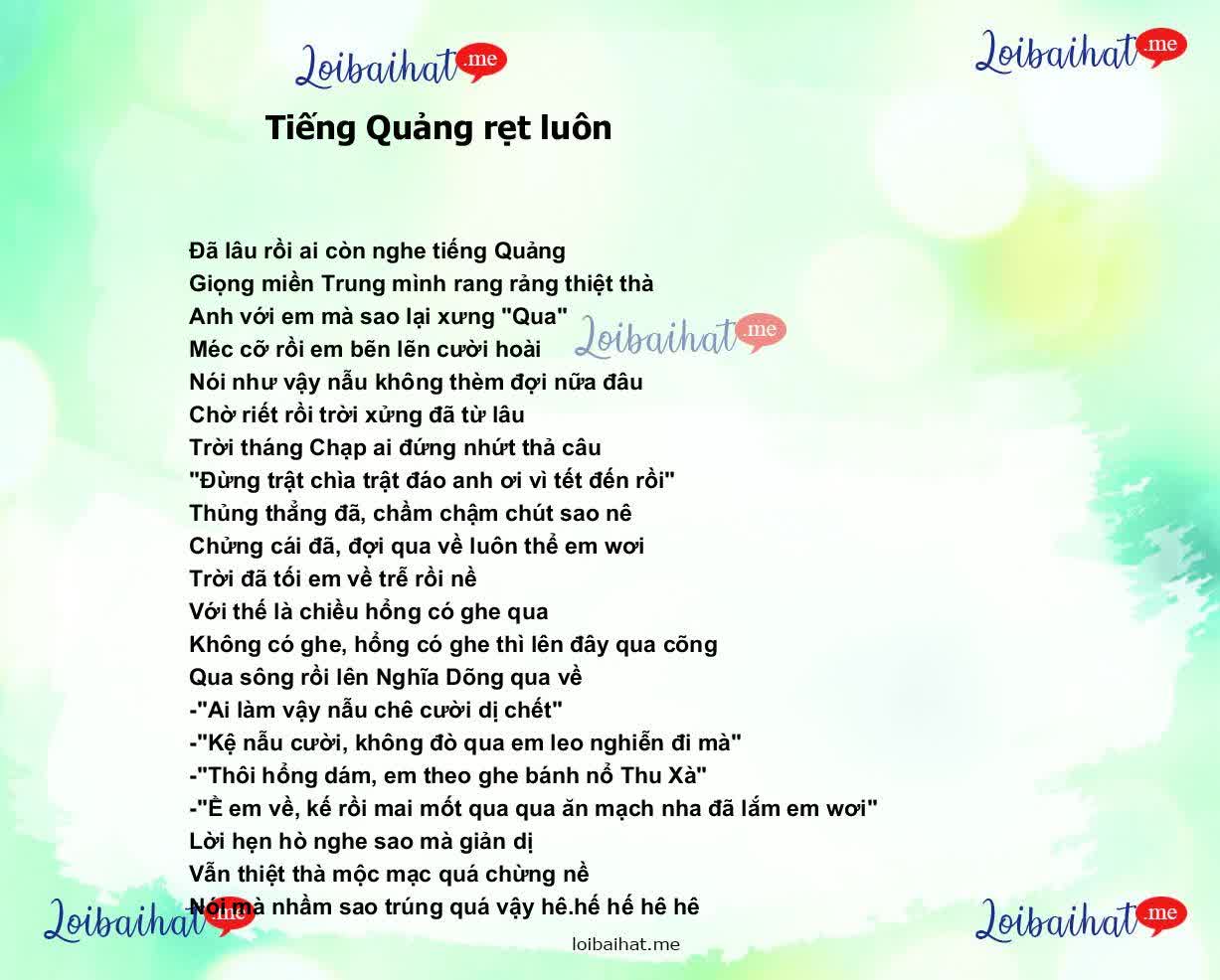 Tiếng Quảng rẹt luôn