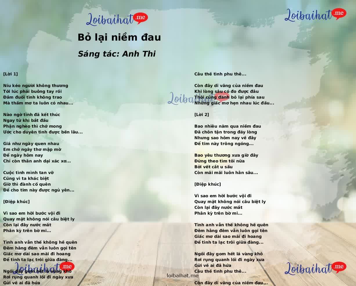 Bỏ lại niềm đau