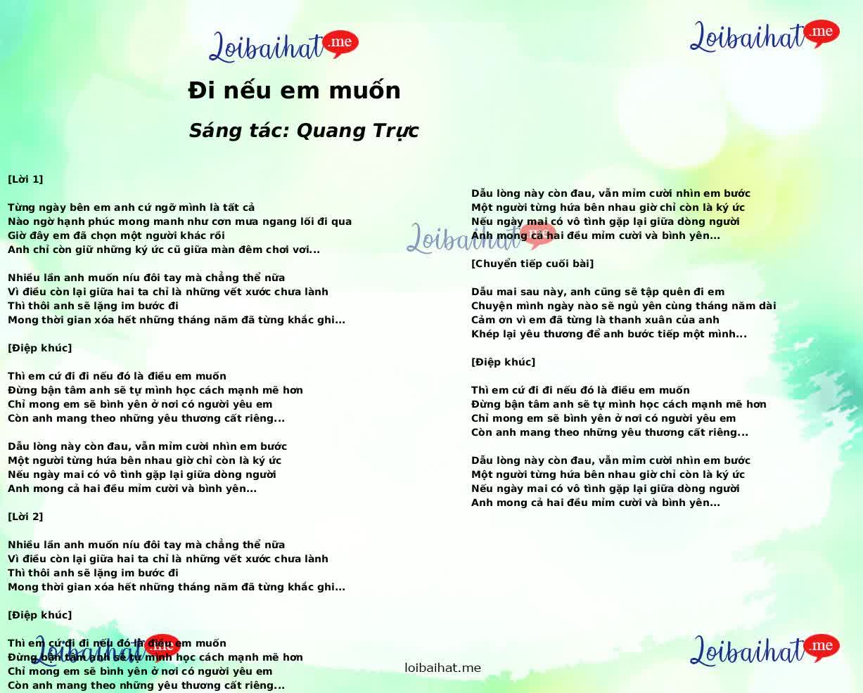 Đi nếu em muốn
