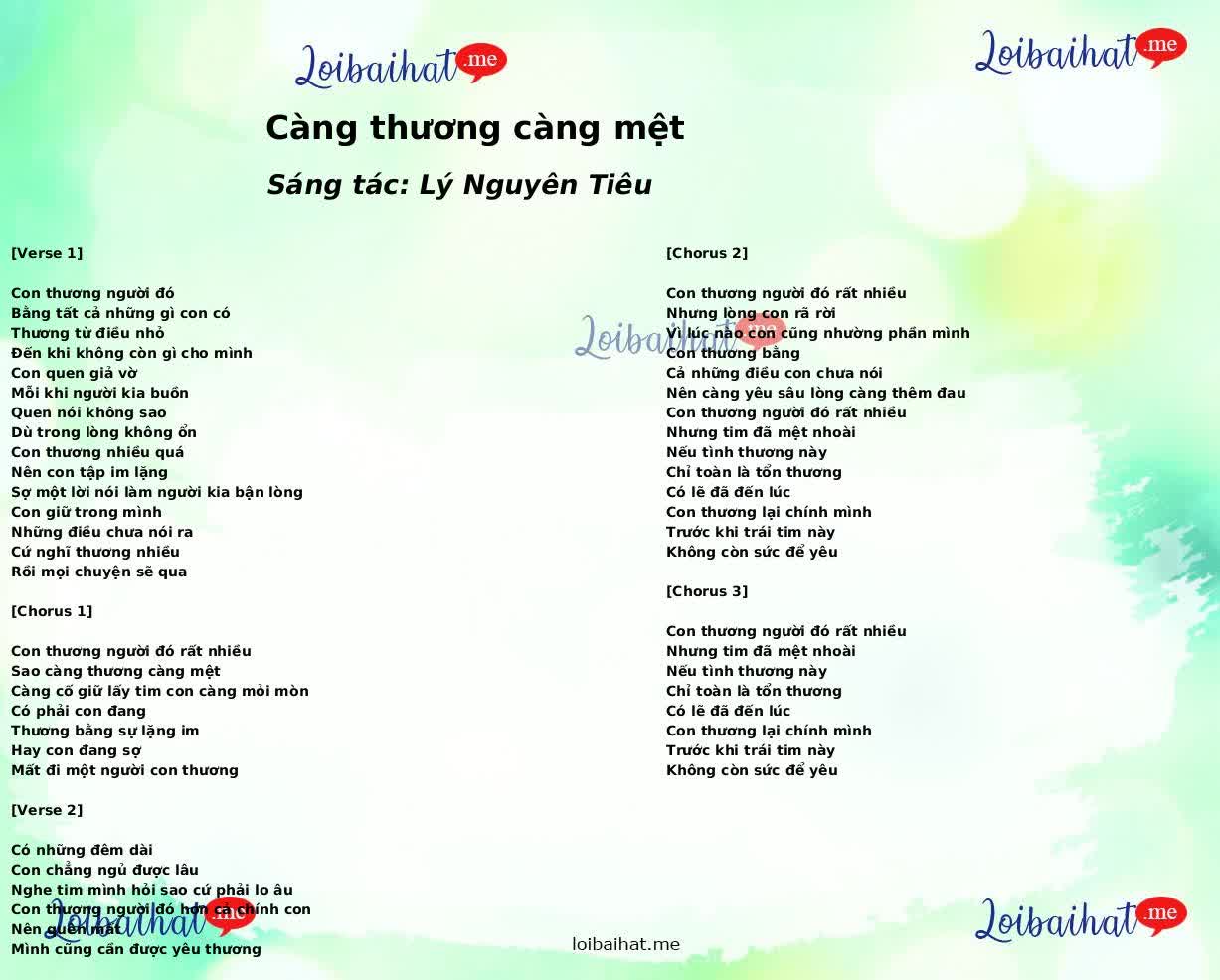 Càng thương càng mệt