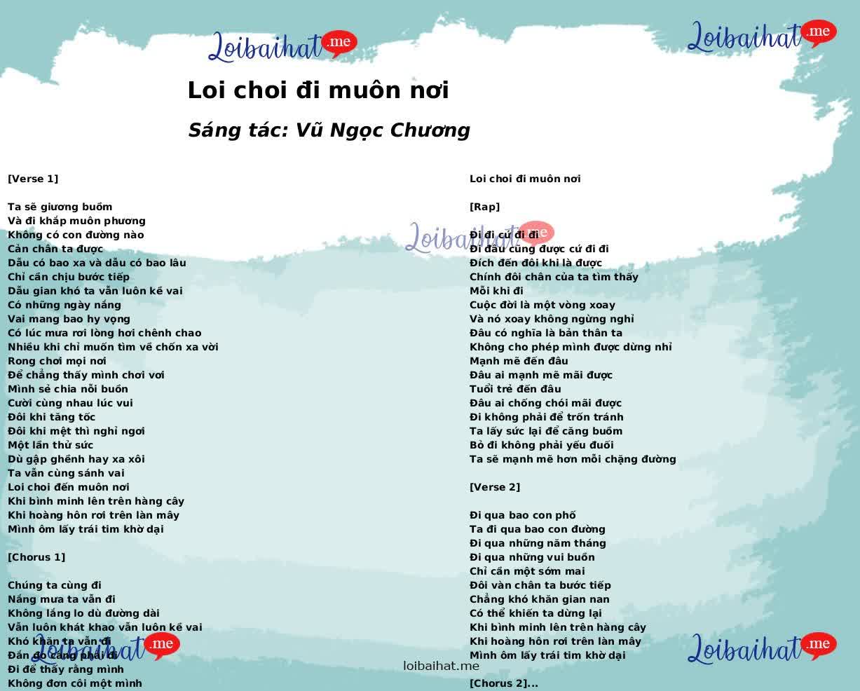 Loi choi đi muôn nơi