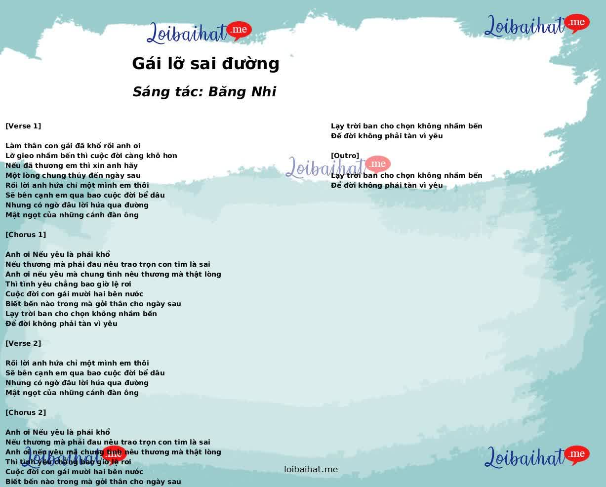 Gái lỡ sai đường