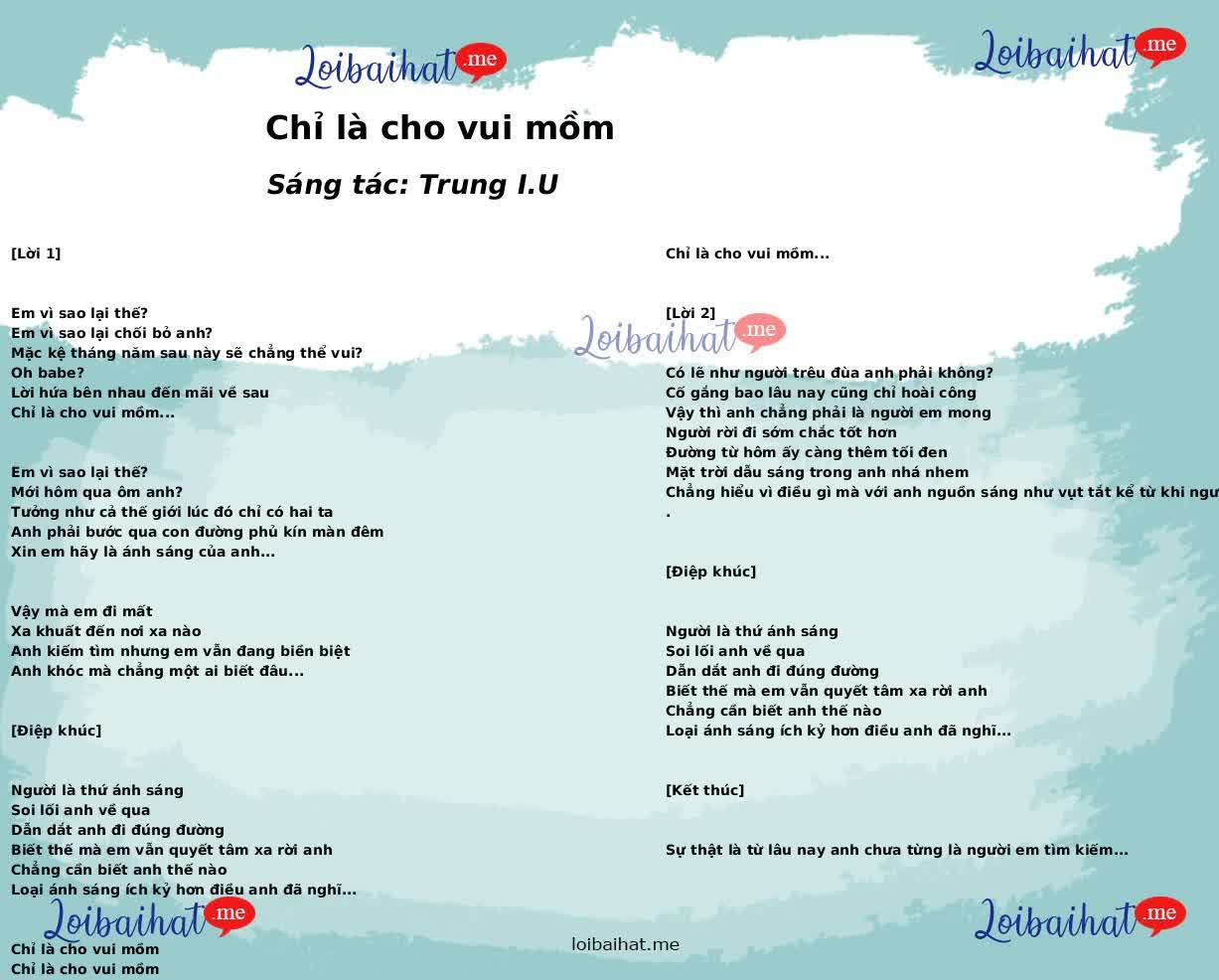 Chỉ là cho vui mồm