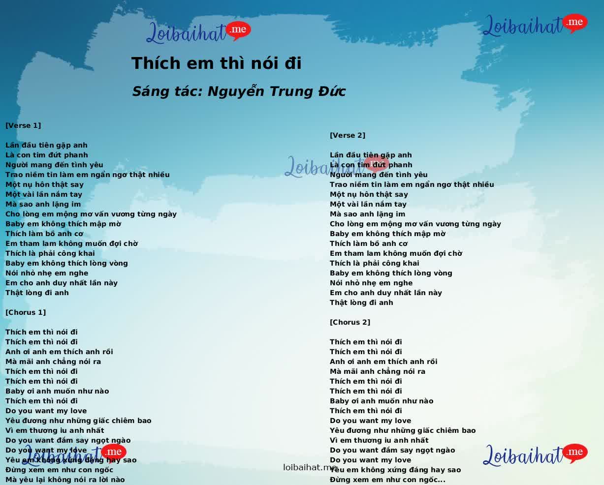 Thích em thì nói đi