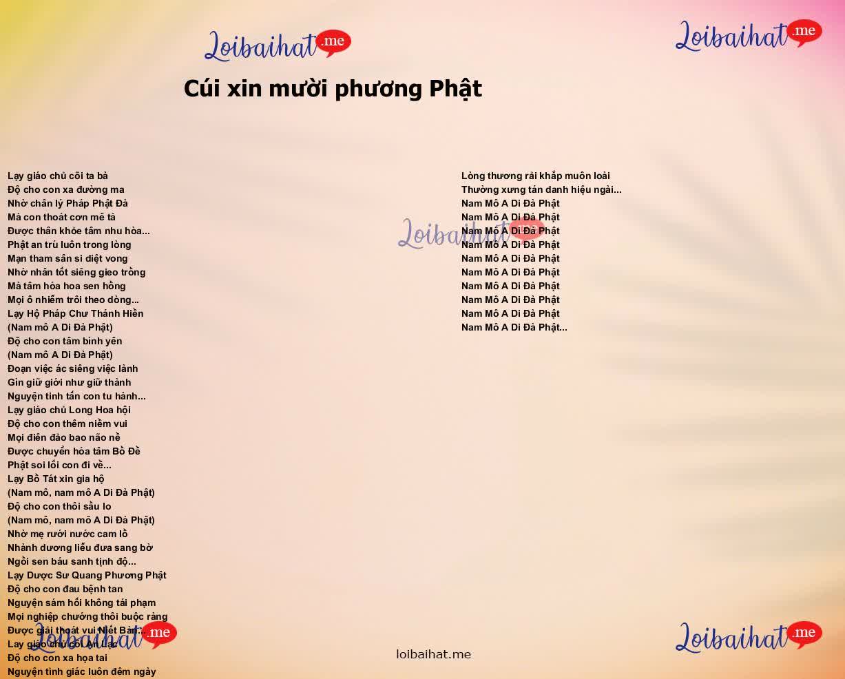 Cúi xin mười phương Phật