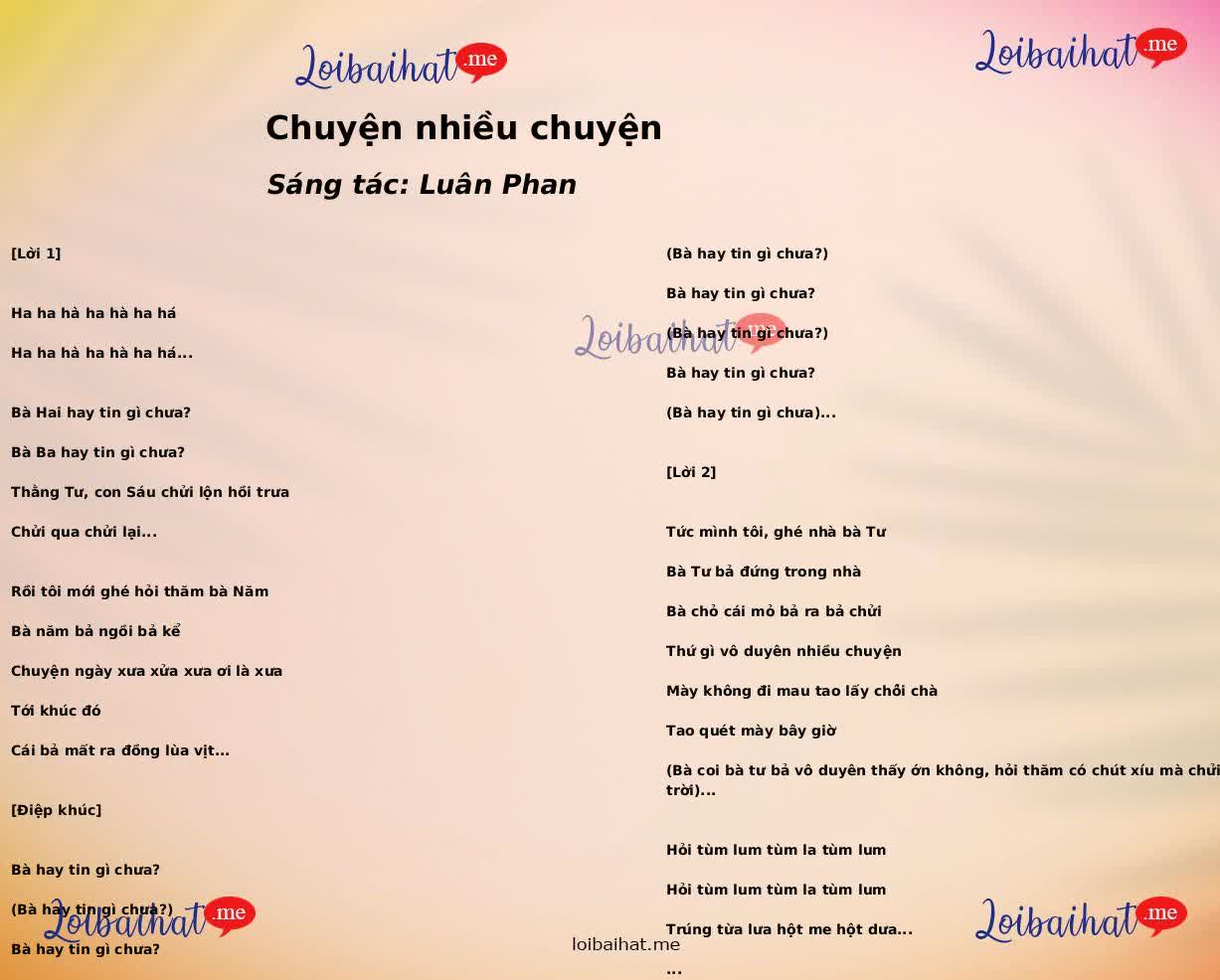 Chuyện nhiều chuyện