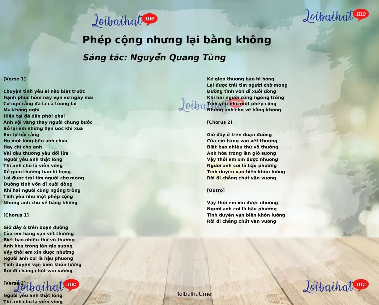 Phép cộng nhưng lại bằng không