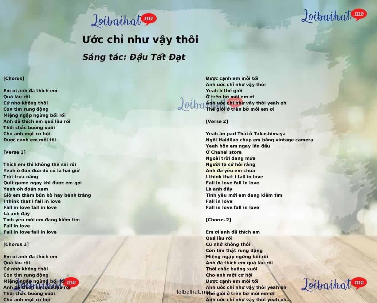 Ước chỉ như vậy thôi