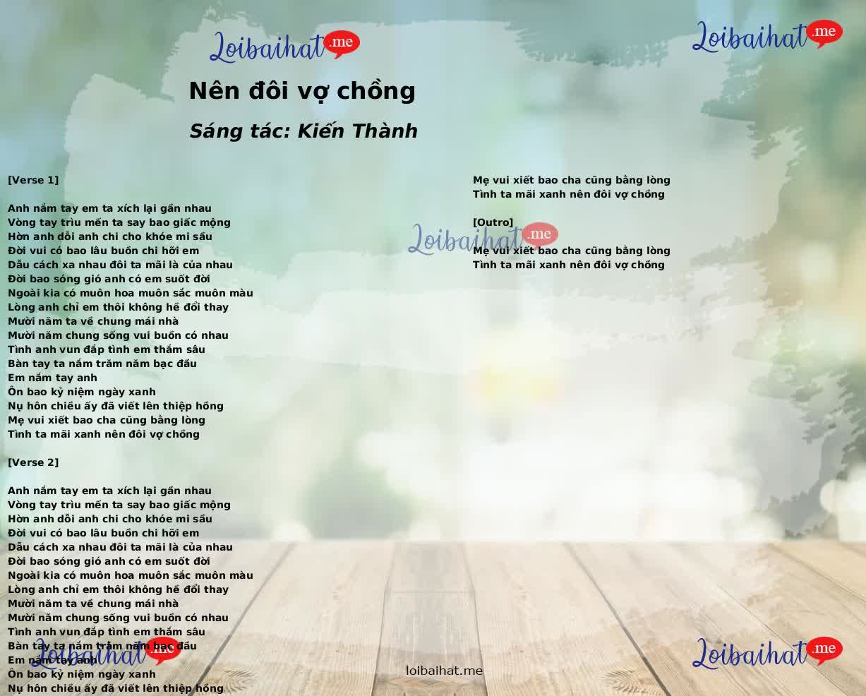 Nên đôi vợ chồng