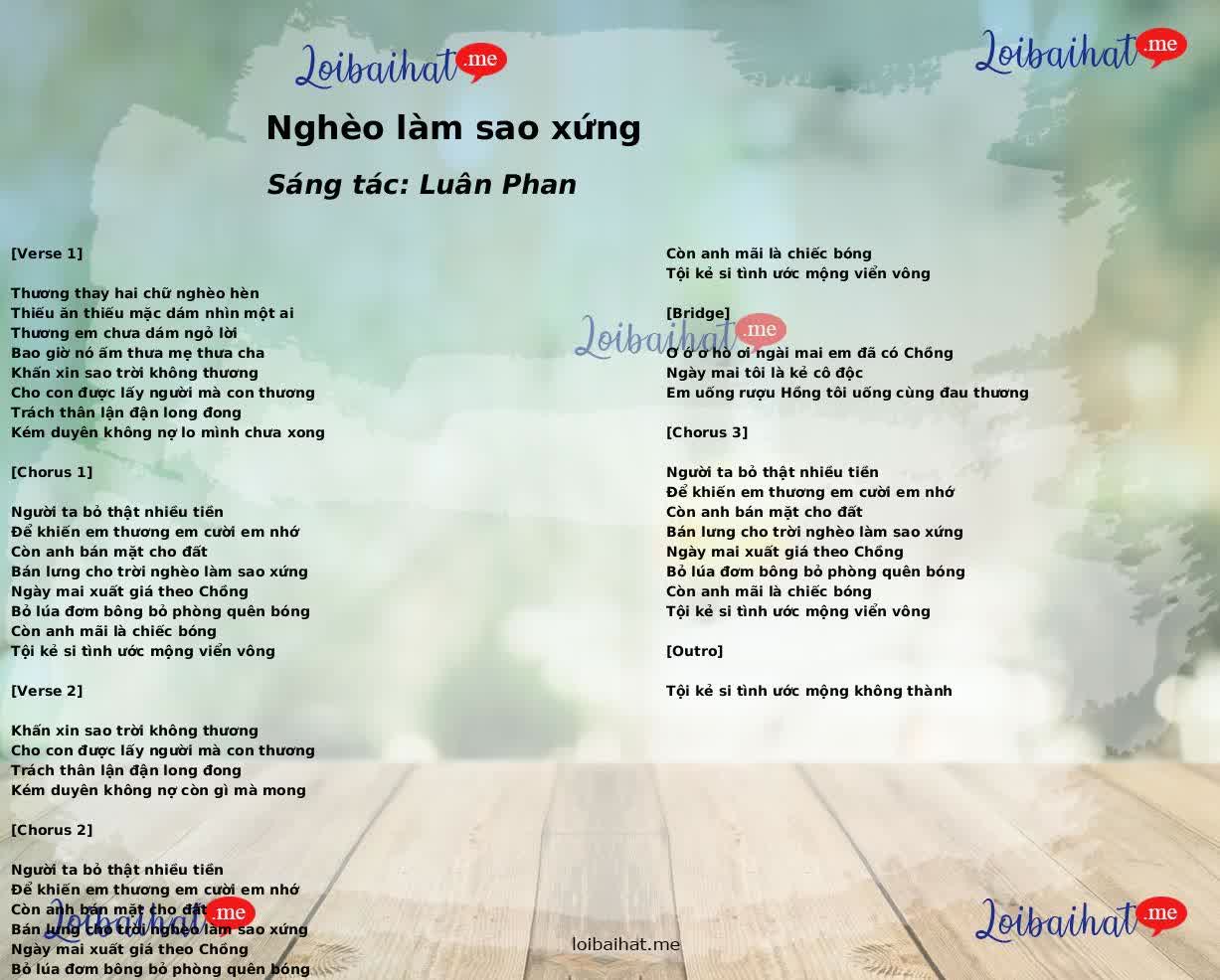 Nghèo làm sao xứng