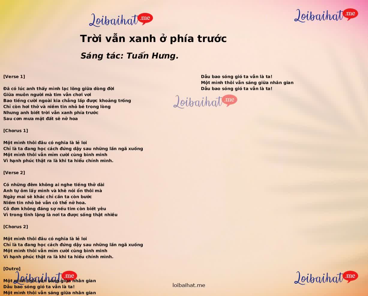 Trời vẫn xanh ở phía trước