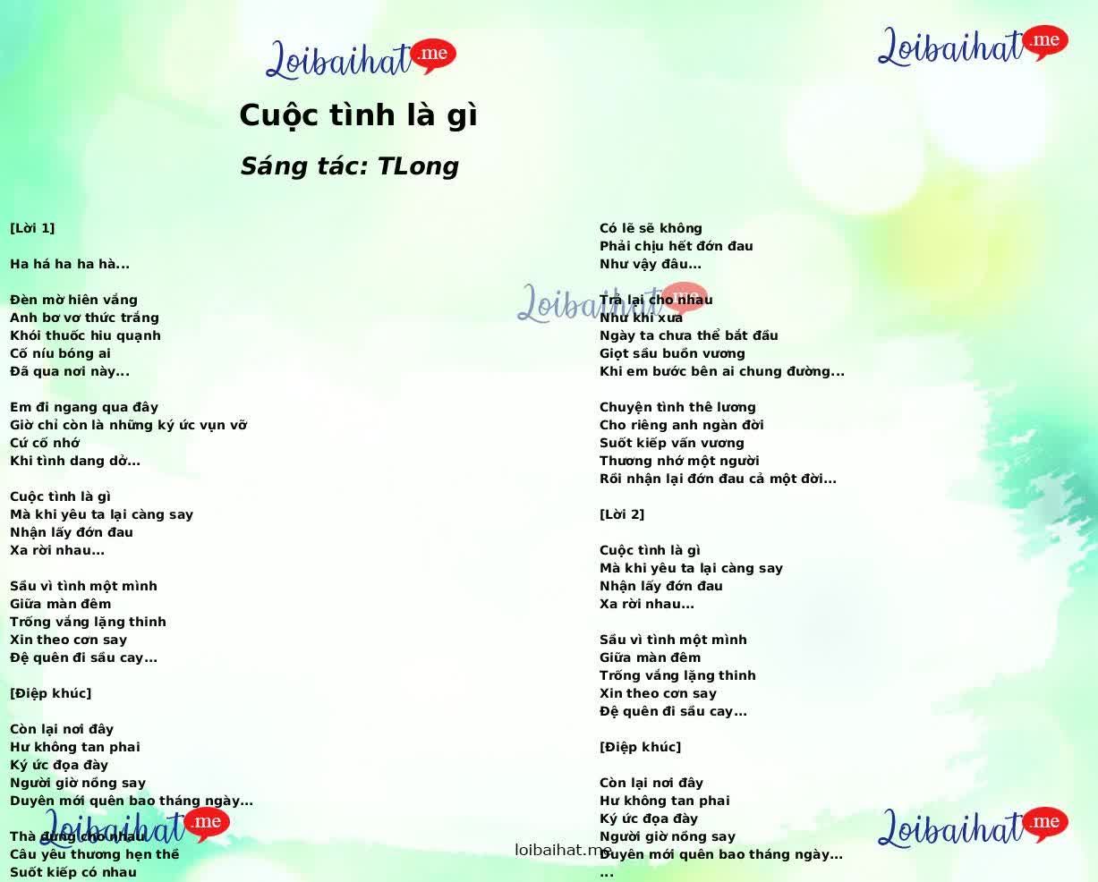 Cuộc tình là gì