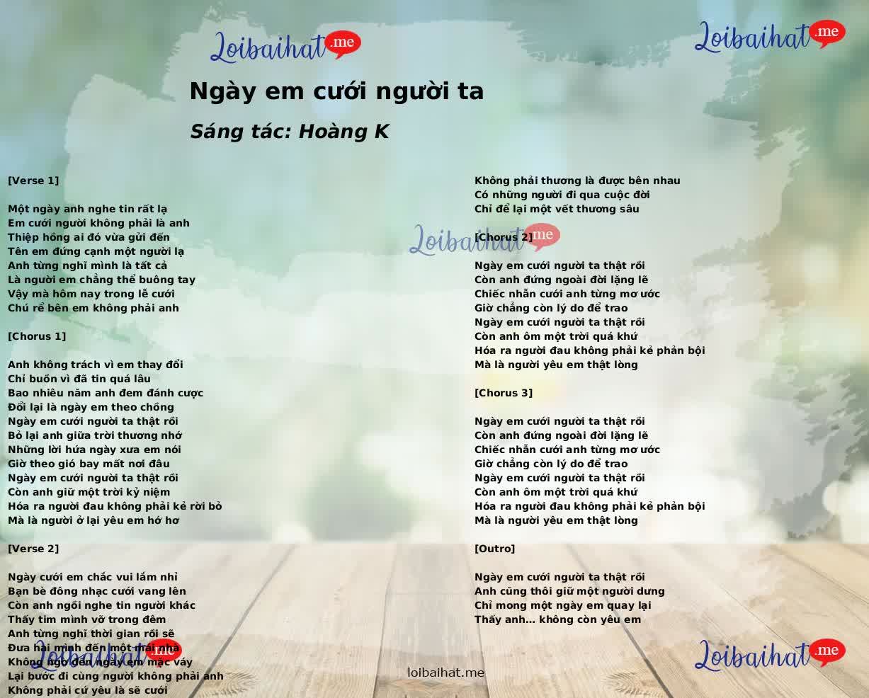 Ngày em cưới người ta