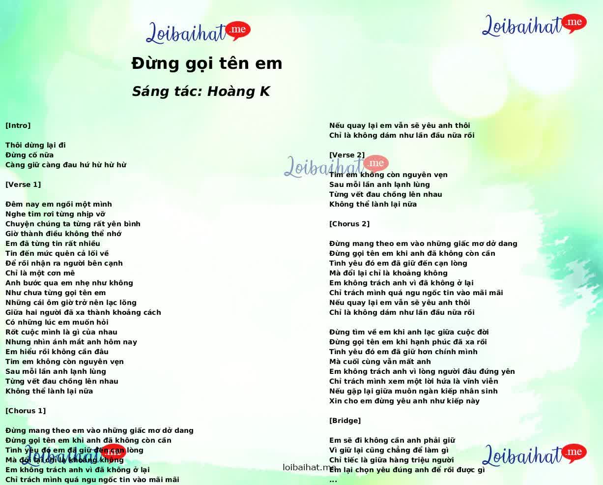 Đừng gọi tên em