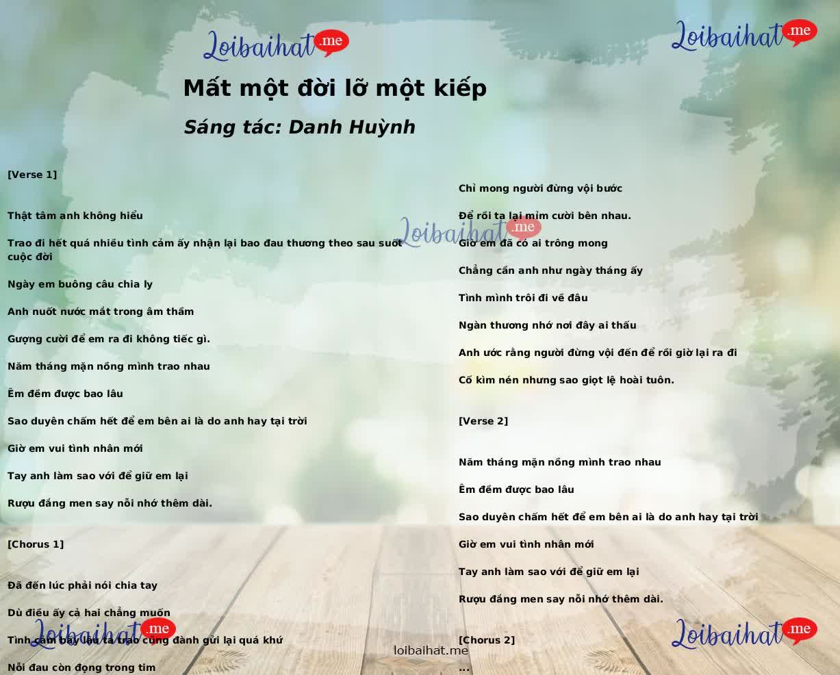 Mất một đời lỡ một kiếp