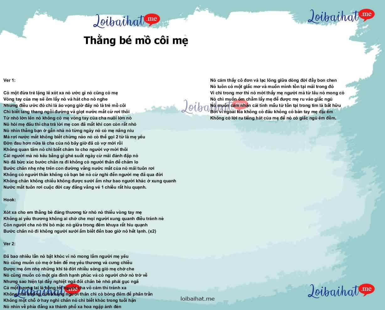 Thằng bé mồ côi mẹ