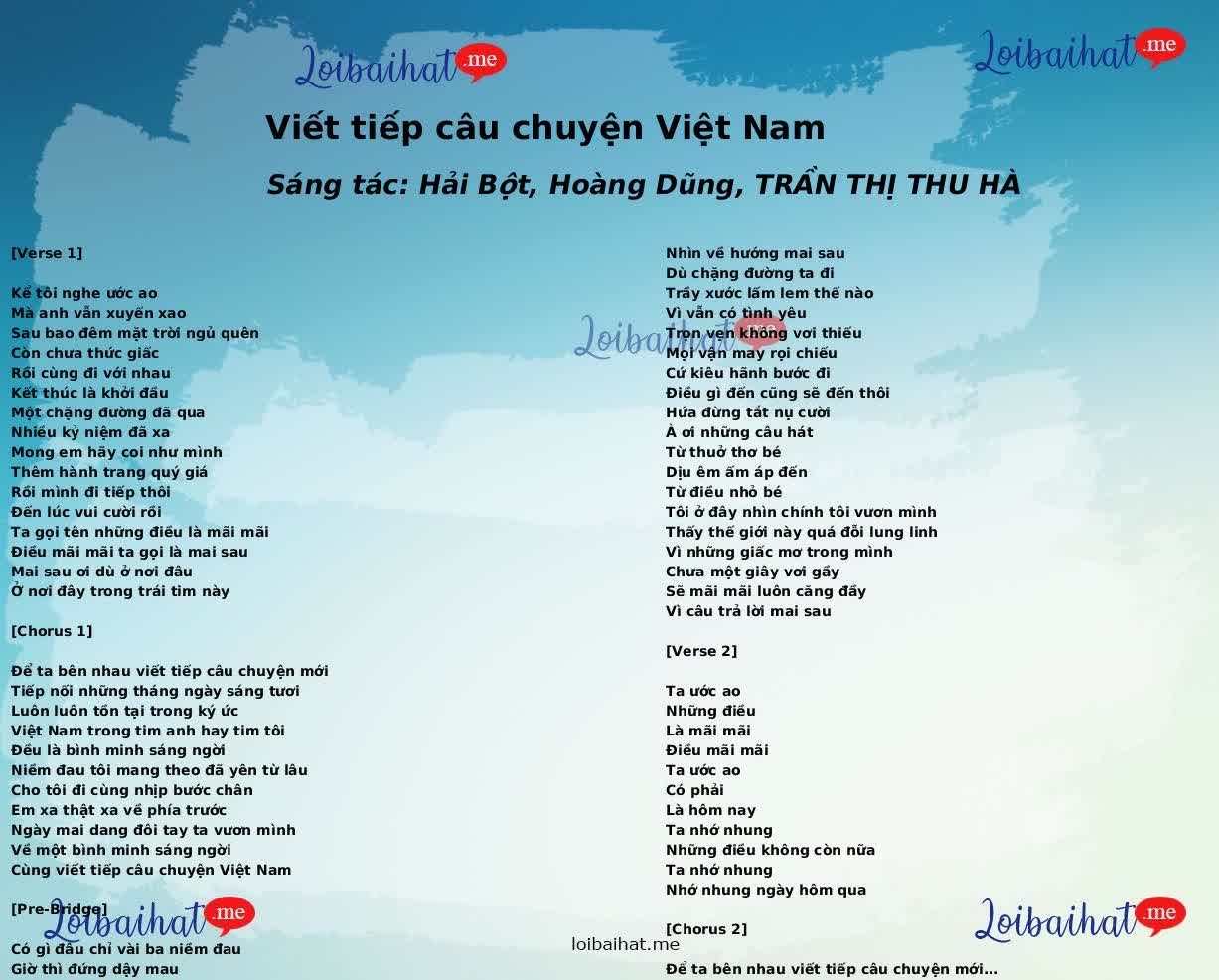 Viết tiếp câu chuyện Việt Nam