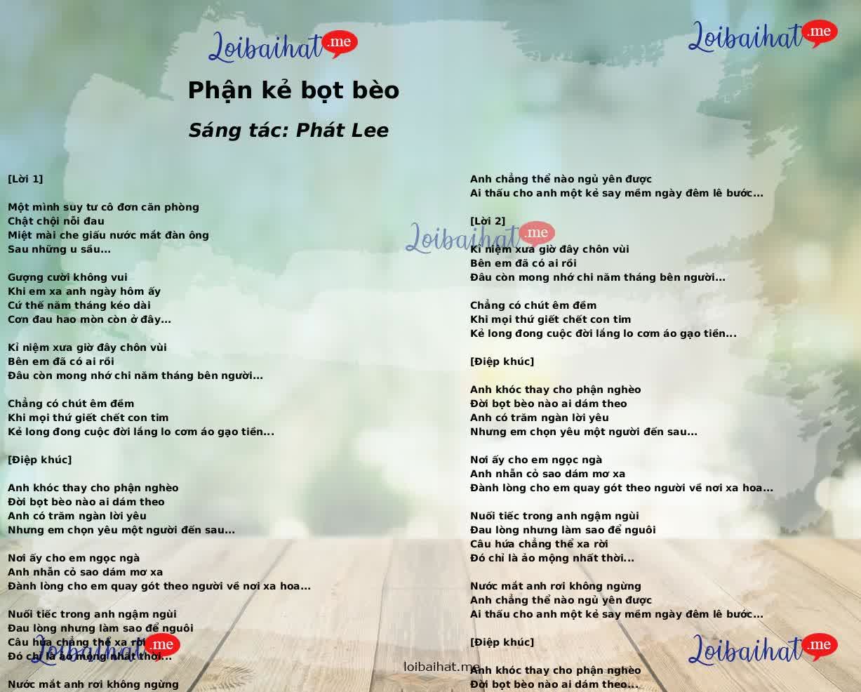 Phận kẻ bọt bèo
