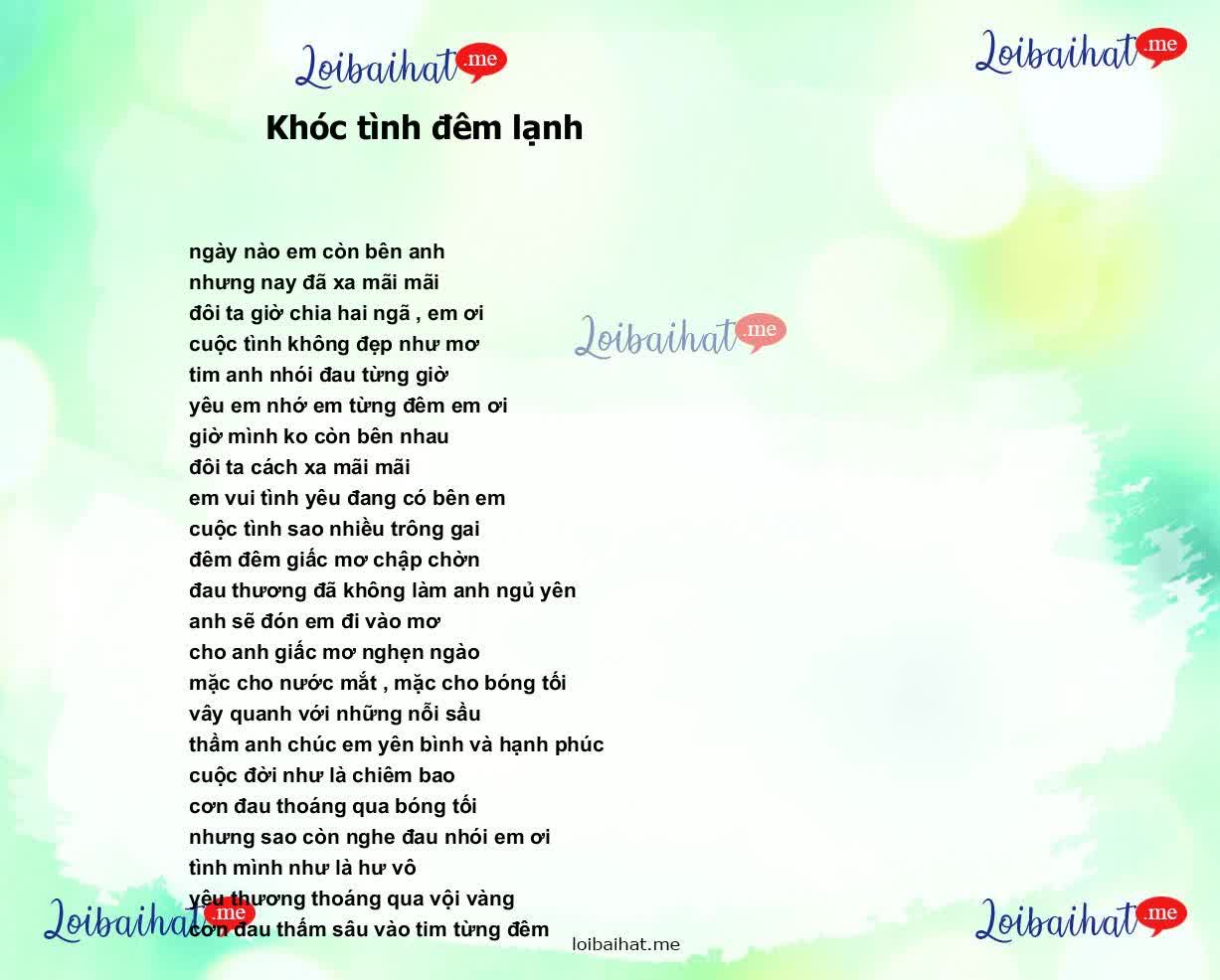 Khóc tình đêm lạnh