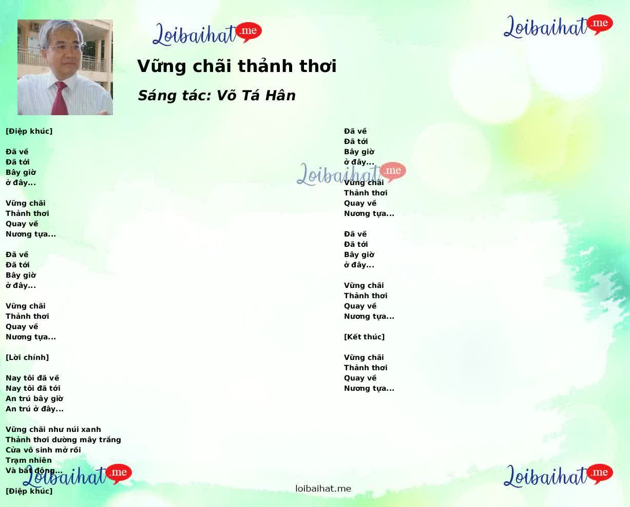 Vững chãi thảnh thơi