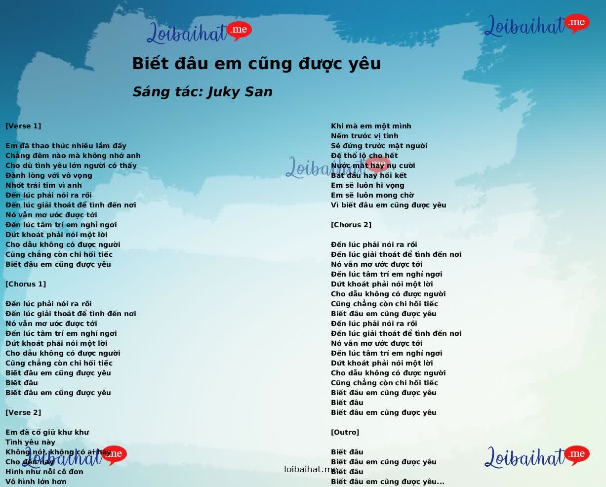 Biết đâu em cũng được yêu