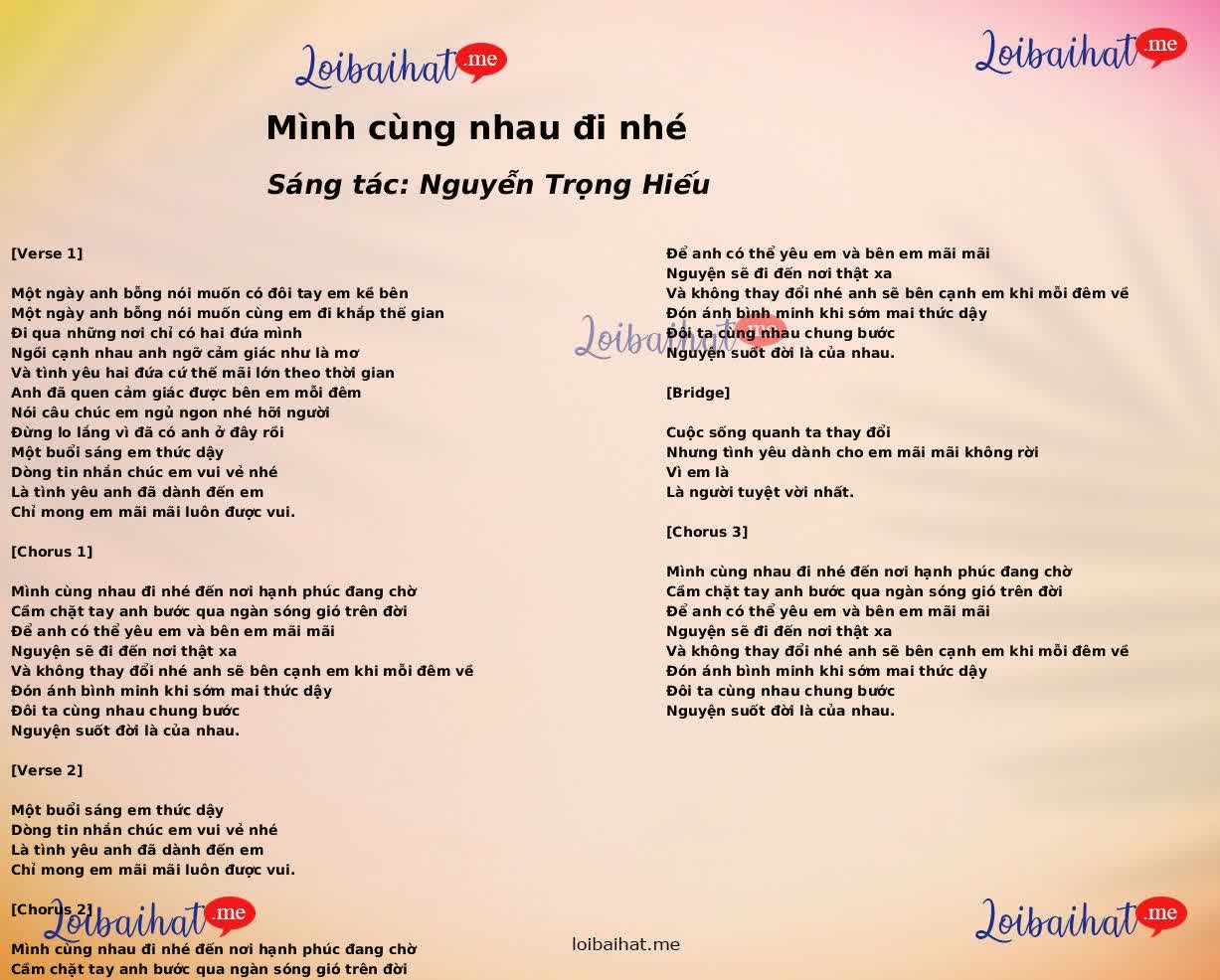 Mình cùng nhau đi nhé