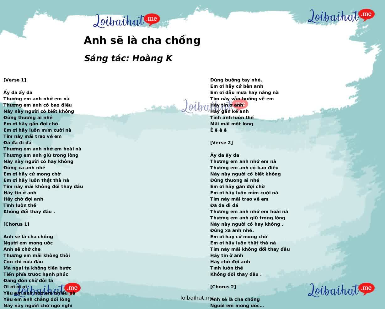 Anh sẽ là cha chồng