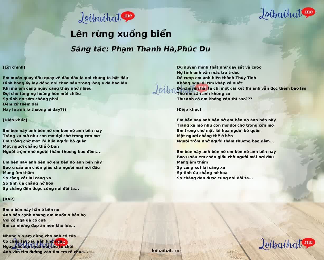 Lên rừng xuống biển
