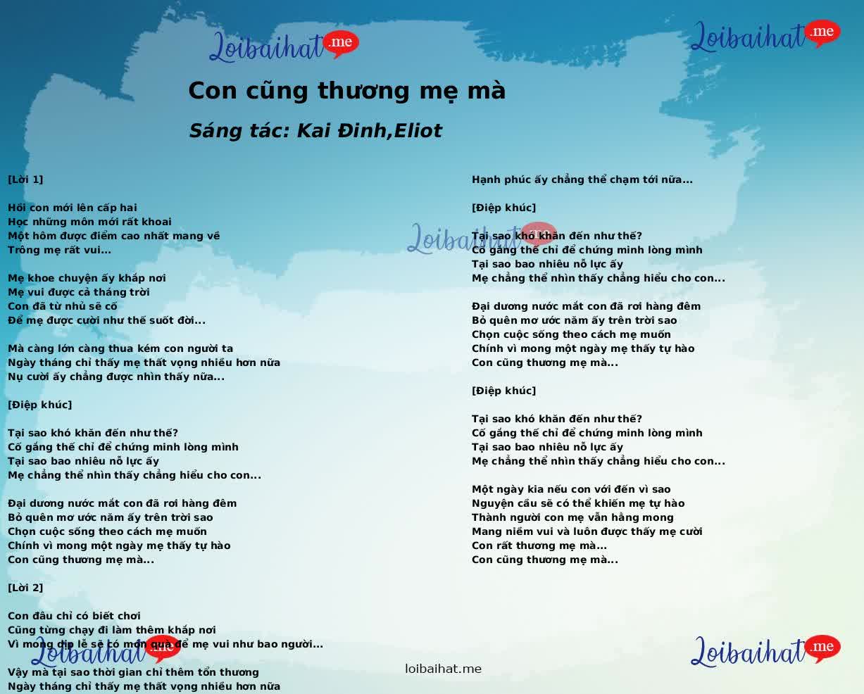 Con cũng thương mẹ mà