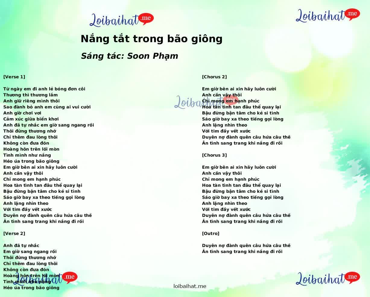 Nắng tắt trong bão giông