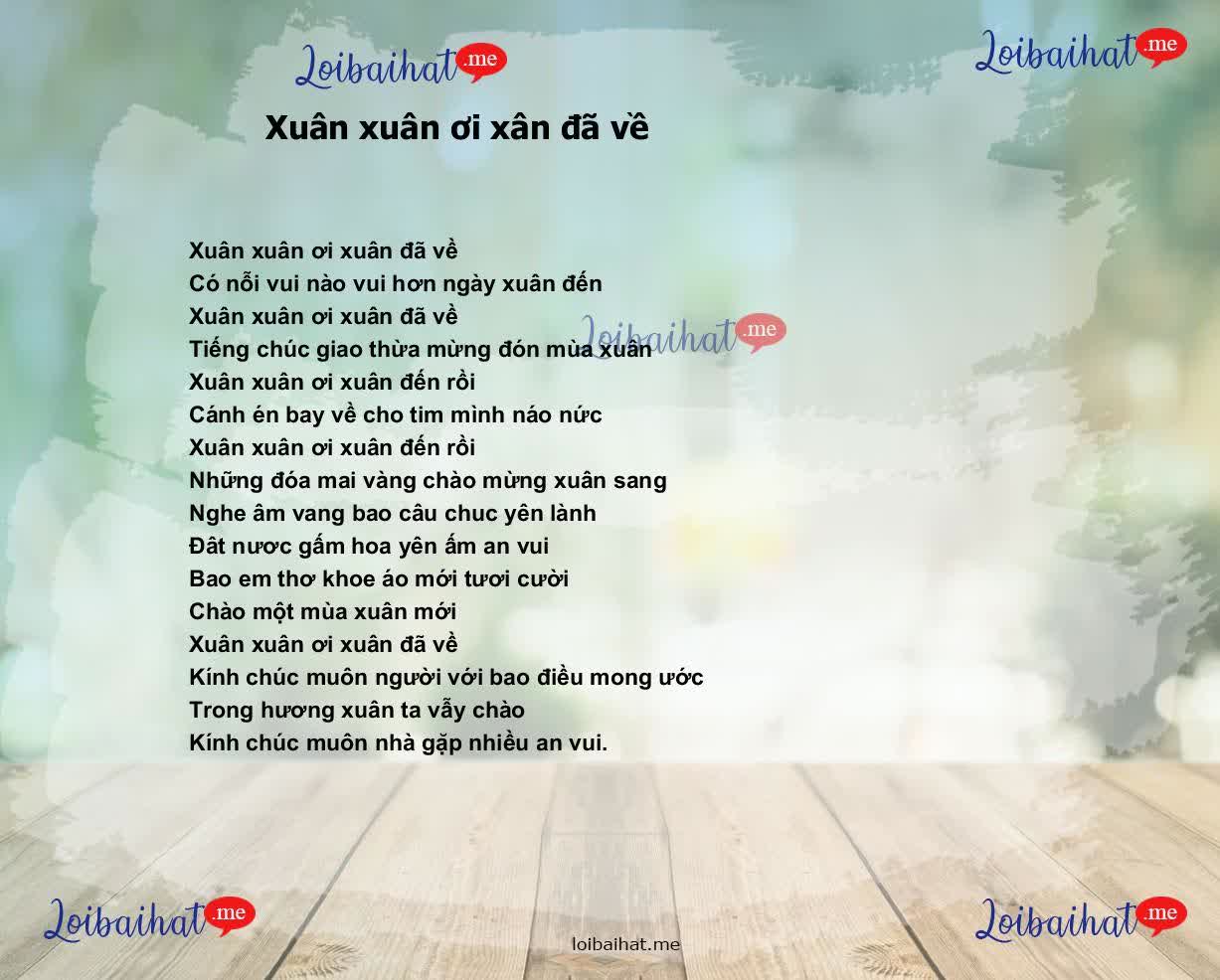 Xuân xuân ơi xân đã về