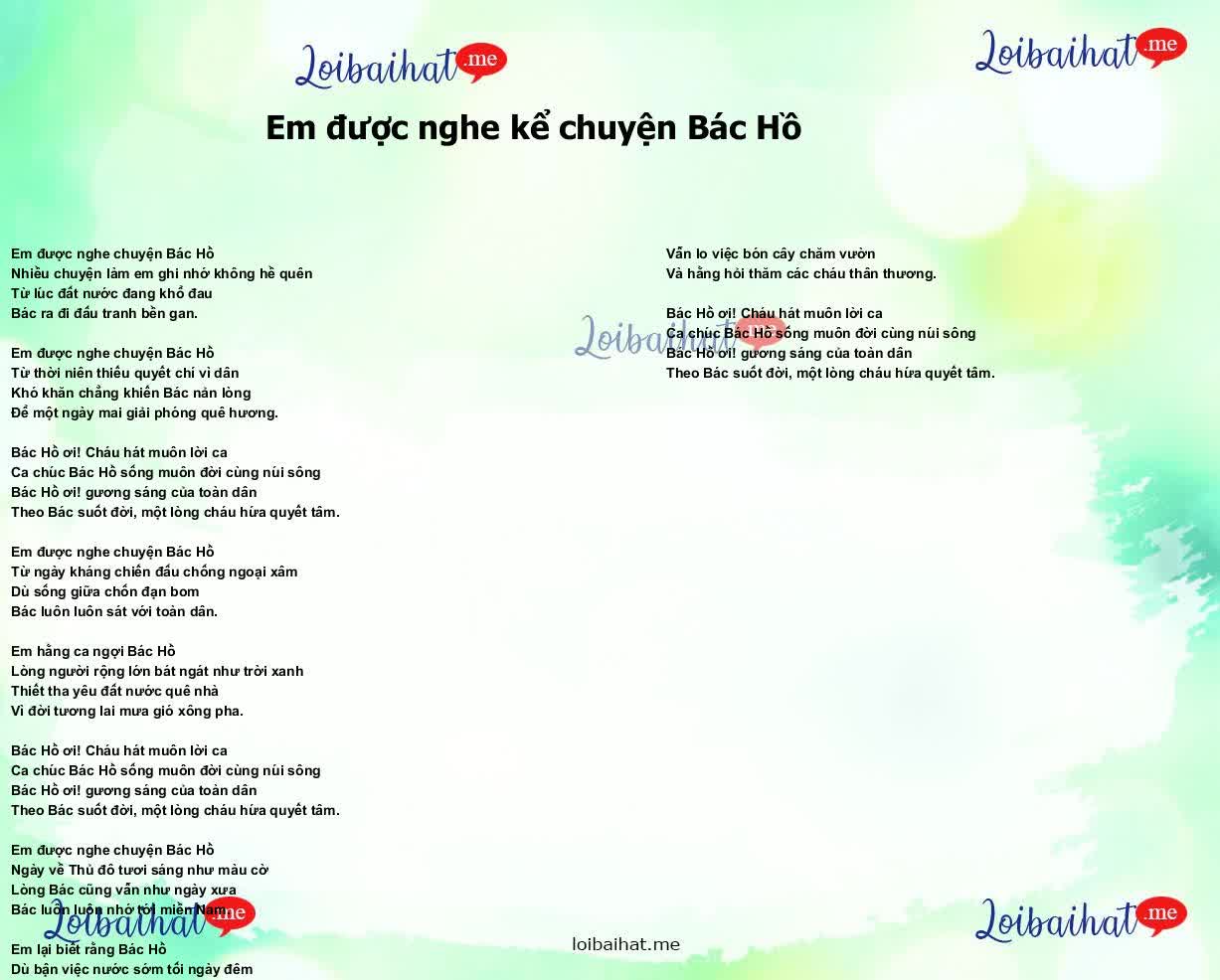 Em được nghe kể chuyện Bác Hồ
