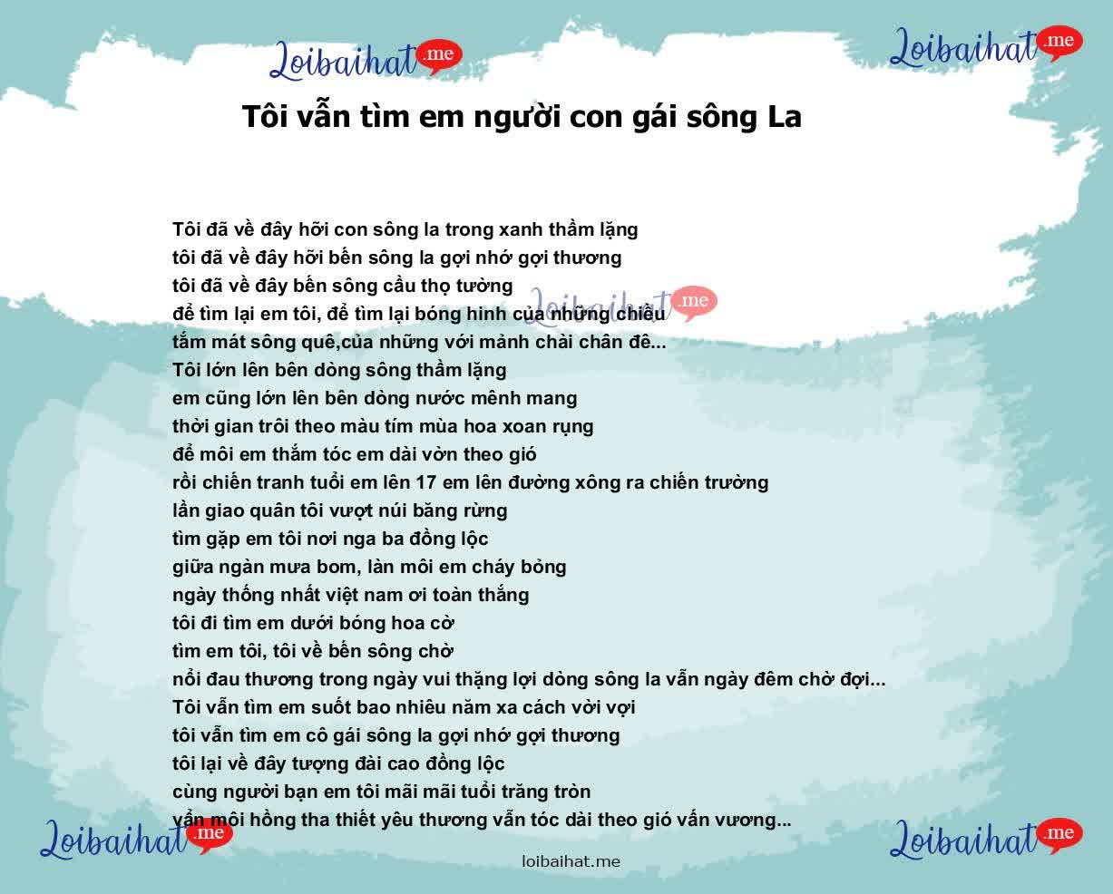 Tôi vẫn tìm em người con gái sông La