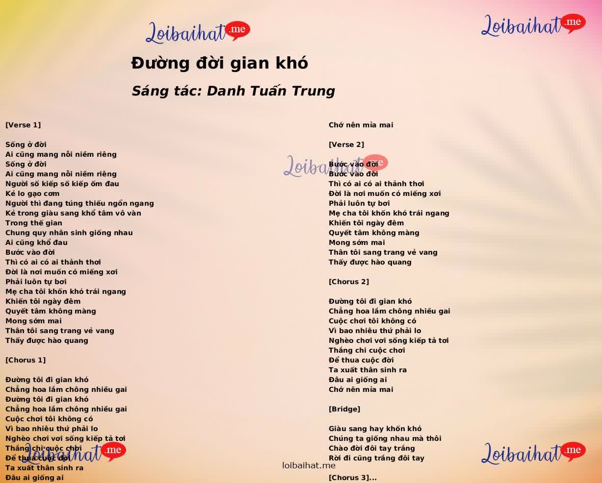 Đường đời gian khó