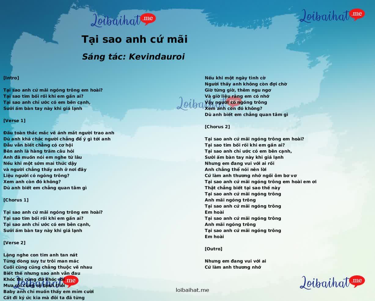 Tại sao anh cứ mãi