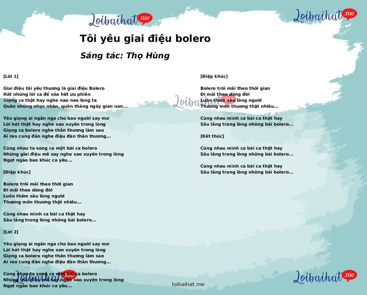 Tôi yêu giai điệu bolero