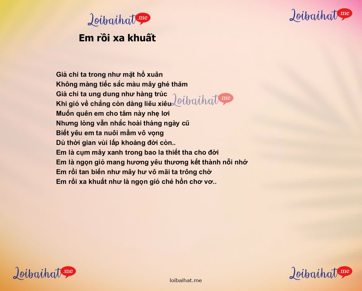Em rồi xa khuất