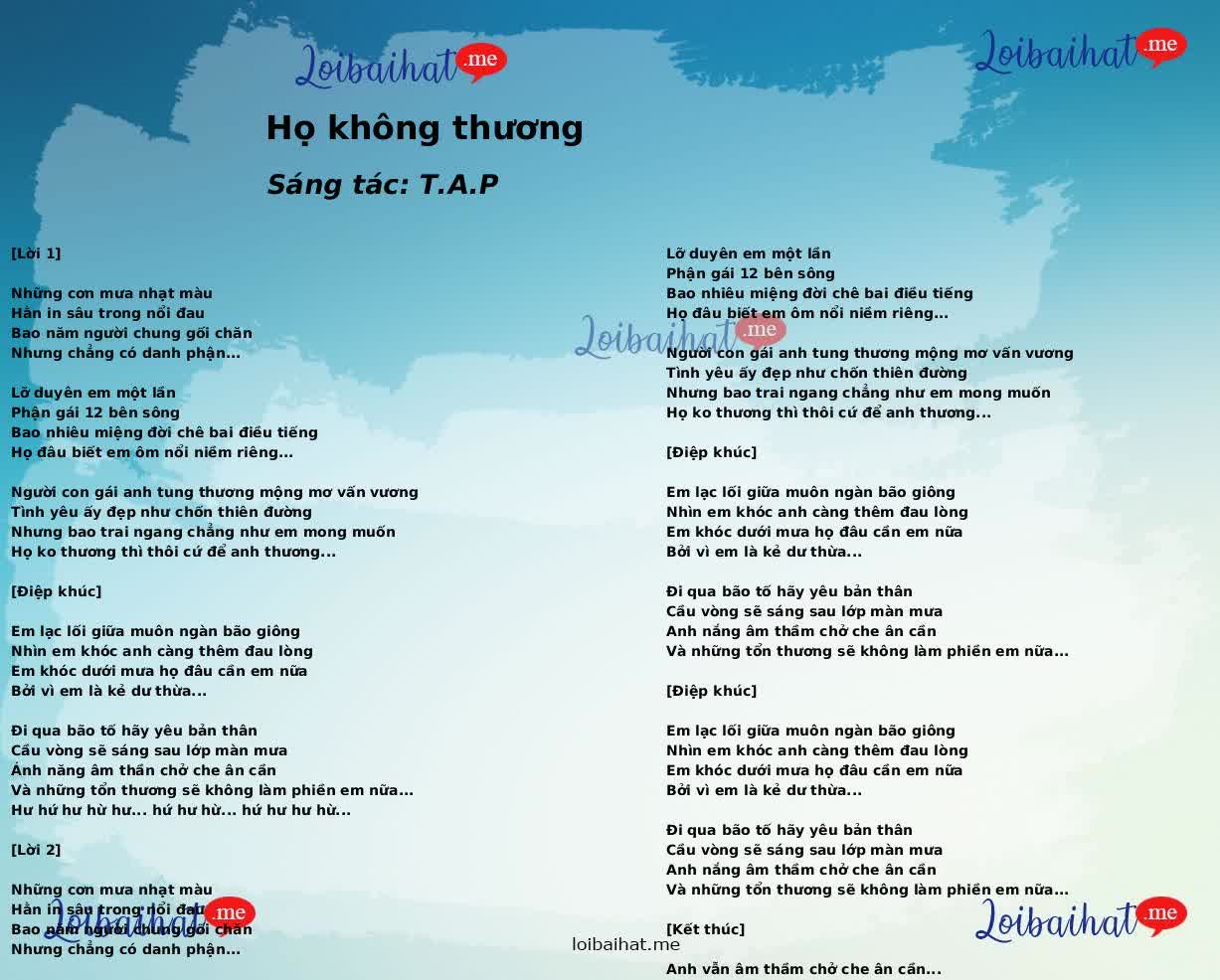 Họ không thương