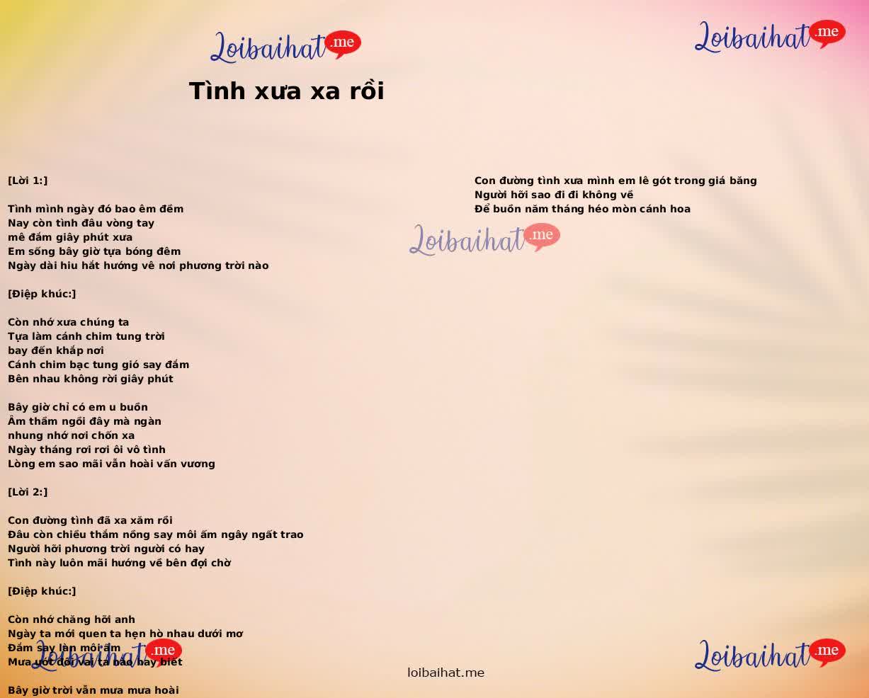 Tình xưa xa rồi