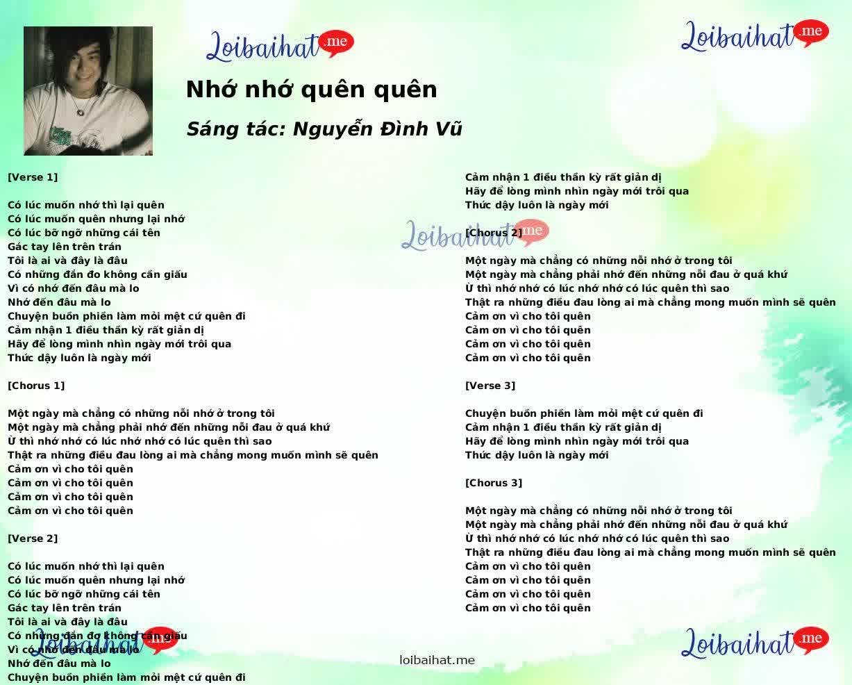 Nhớ nhớ quên quên