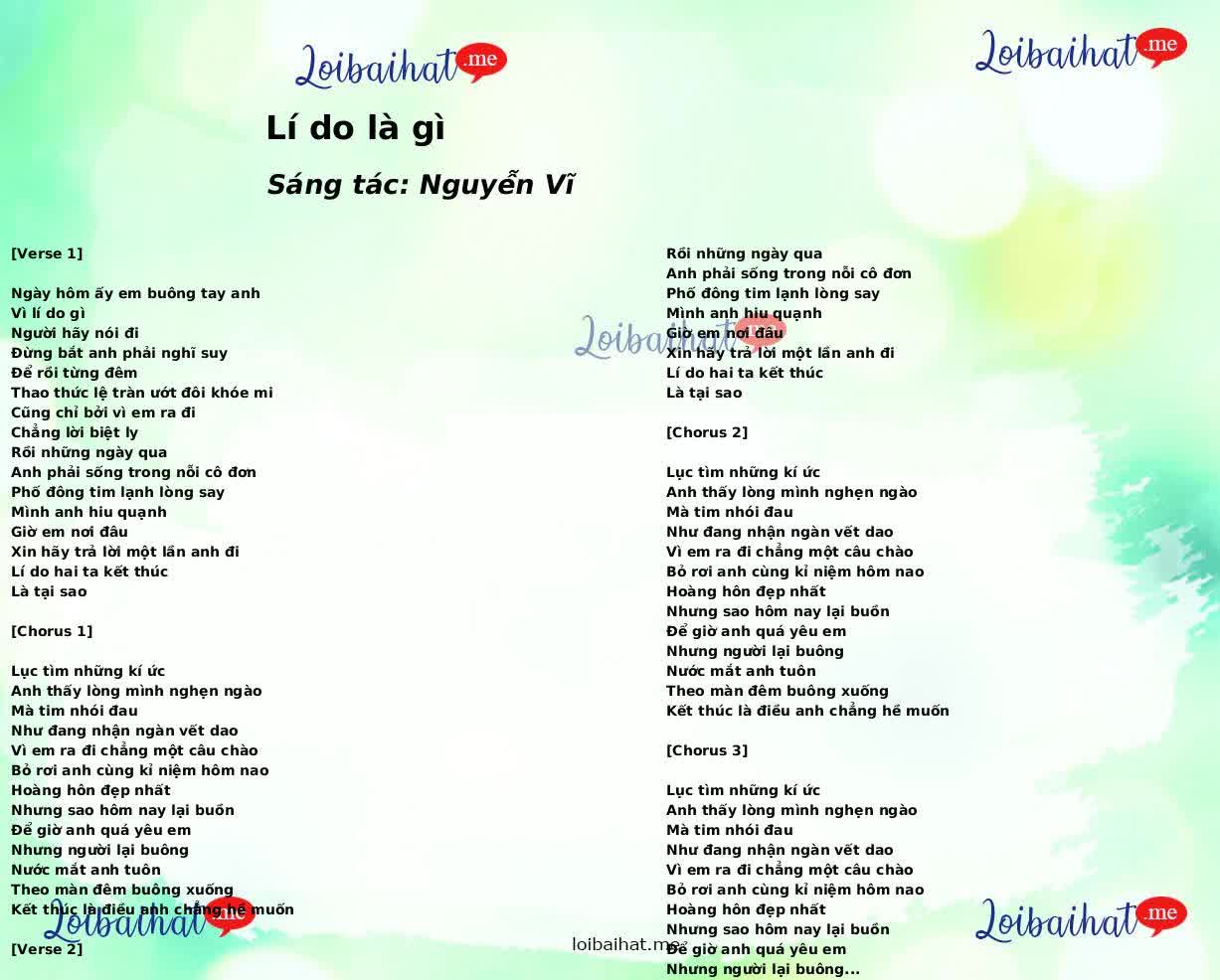 Lí do là gì