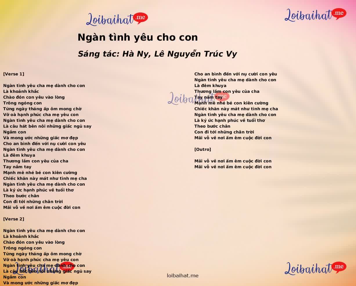 Ngàn tình yêu cho con