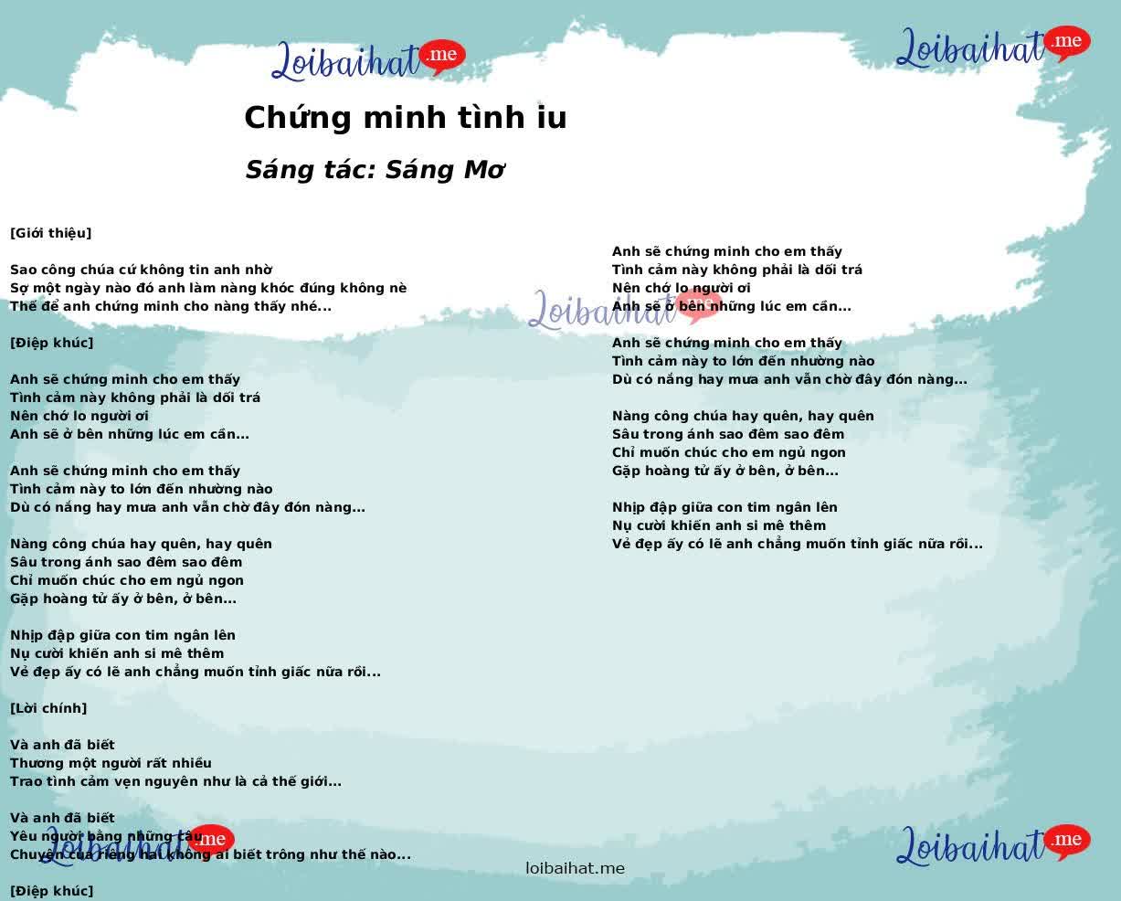 Chứng minh tình iu